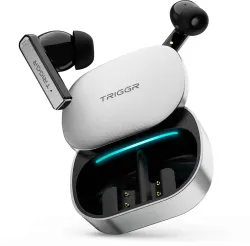 TRIGGR Zion 1 with 4-Mic ENC, Dual Pairing, 40H Battery, Precision Slide Design, v6.0 Bluetooth Headset (Titanium Grey, 