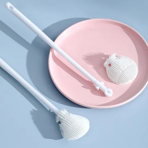 Image of TRILY Long Handle Bottle Brush with 360° Rotation and Flexible Silicone Bristles – Perfect for Deep Cleaning Water Bottl