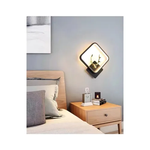 Image of TRIPPING 3-in-1 LED Wall Light: Versatile Color-Changing Night Lamp with Switch for Bedroom and Living Room - Deer Head,