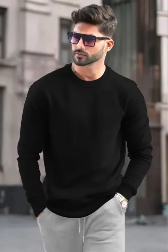Image of TRIPR Men Full Sleeve Solid Sweatshirt