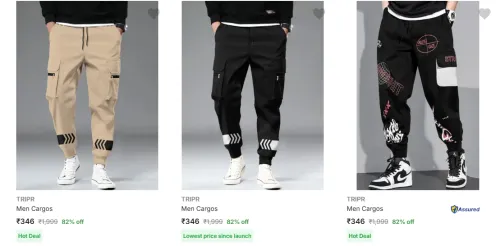 Image of Tripr Men's Cargos upto 82% Discount