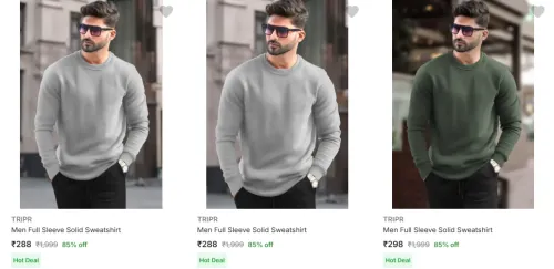 Image of Tripr Men's Sweatshirts upto 85% Discount