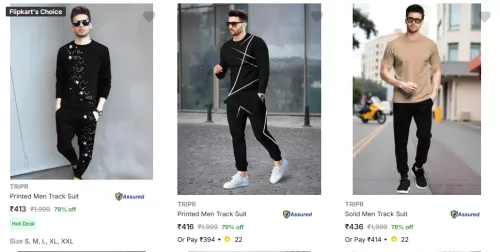 Image of Tripr Men's Tracksuits upto 79% Discount