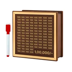 Triptool Wooden Money Saving Box for Kids & Adults with Lock and Counter – Big Size Piggy Bank 1 Lakh / 2 Lakh Target – 