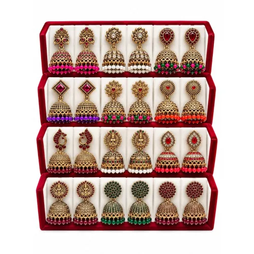 Image of Trivik 24 Pcs Jhumka Earrings Set for Women Girls
