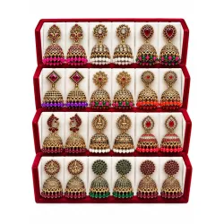Trivik 24 Pcs Jhumka Earrings Set for Women Girls