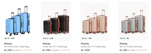 Image of Trolley Bag Pack Of 3 at minimum 72% Discount from ₹3199