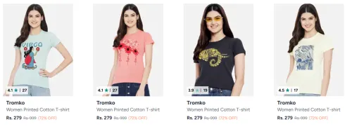 Image of Tromko tshirt for women upto 80% off 
