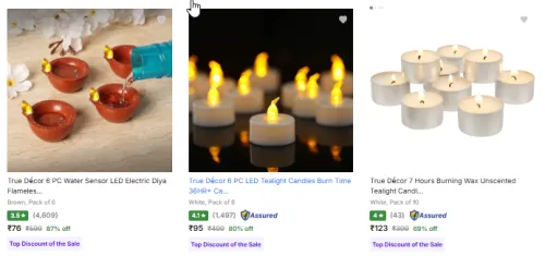 Image of True Decor Candles starting @ ₹76
