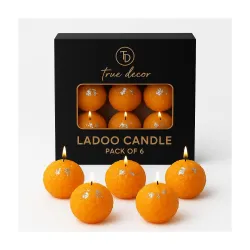 True Decor Premium Ladoo Candle Diwali Candles Pack of 6