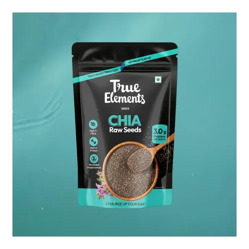 Image of True Elements Chia Seeds 250g - Clean Raw Seeds | Healthy Snacks | Calcium and Protein Rich Seeds