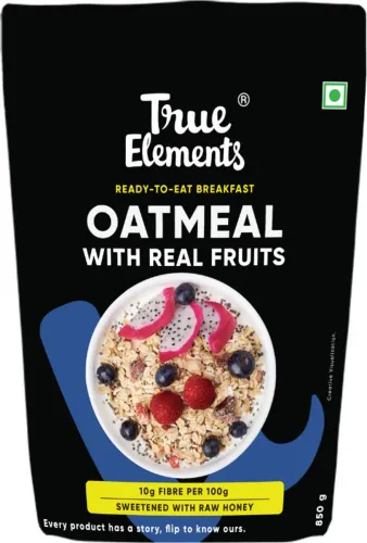 Image of True Elements No Added Sugar Oatmeal| Alphonso Mango, Chia Seeds and Real Fruits & Berries Pouch  (850 g)