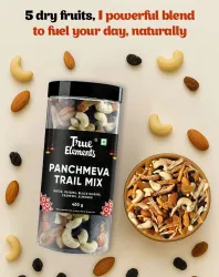 True Elements PanchMeva Trail Mix Dates ,Raisins ,Almonds ,Cashews ,Black Currant Dry Fruits (1 x 350 g)
