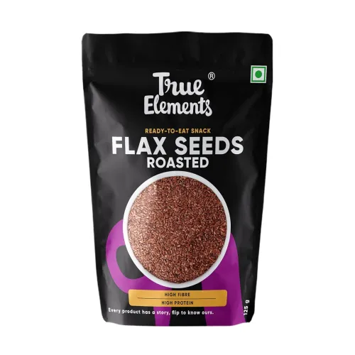 Image of True Elements Roasted Flax Seeds 125g | Superfood for Healthy Snacking | Rich in Omega-3 | Fiber & Antioxidants