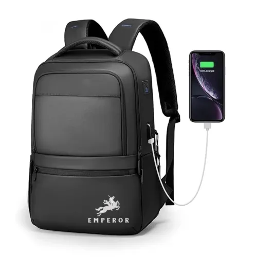 Image of TRUE HUMAN EMPEROR Anti-Theft Backpack with USB Charging Port