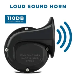 True Vision Vocado Sound Super Horn Type R Car For Hyundai I20 Active 2018 (Red, 2 Piece)