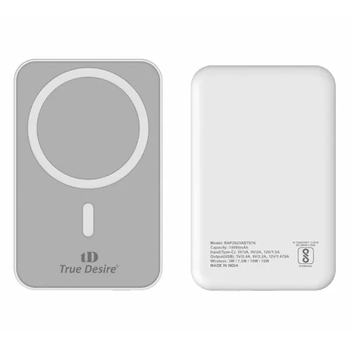 Image of True Desire 10000 Mah Magsafe Wireless Power Bank 15w Wireless &22.5 watts Wired Charging for iPhone 12 and Above