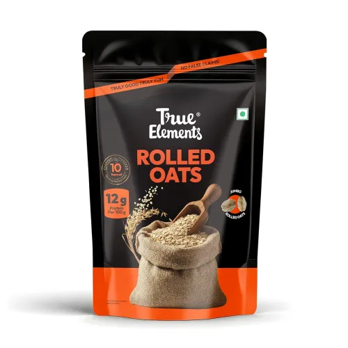 Image of True Elements Rolled Oats 1.2kg - Monthly pack | Wholegrain High Fibre, High protein Oats | Keeps You Fuller Longer | Pe