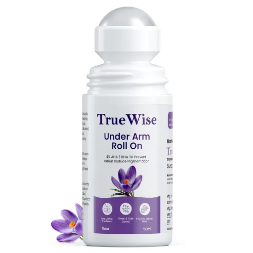 Image of TrueWise Underarm Roll On 50ml | 4% Aha Bha,2% Lactic Acid, 1% Mandelic Acid, 1% Salicylic Acid | Controls Odour & Reduc