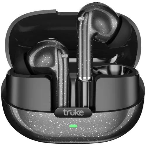 Image of truke New Launch Buds Aura True Wireless in Ear Earbuds with 70Hrs of Playtime and Fast Charging Ear Buds, 13mm Titanium