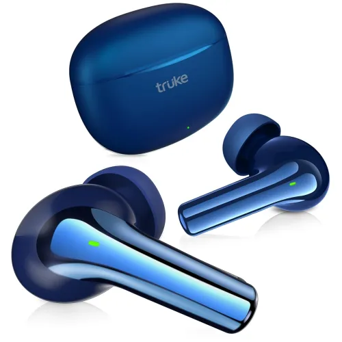 Image of truke Just Launched Buds Q1 Plus True Wireless in Ear Earbuds, Quad-Mic Adv. ENC, 80H Playtime, 45ms Ultra-Low Latency, 