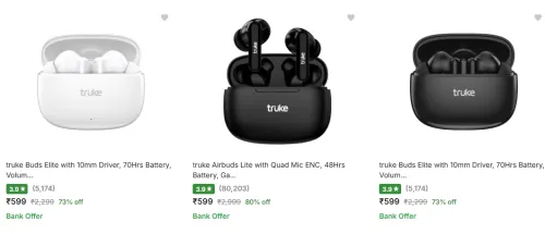 Image of Truke True Wireless Earbuds upto 80% Discount