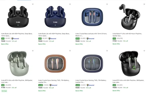 Image of Truke True Wireless Earbuds at Minimum 70% Discount