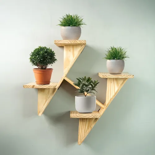 Image of TrustBasket 4-Tier Wooden Plant Stand