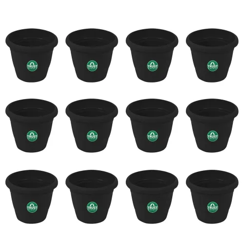 Image of TrustBasket 6-inch Plastic Plant Pots Set 12
