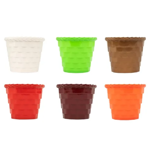 Image of TrustBasket Brick Pot 4 inch Table Top Planter Pot (Pack of 6)