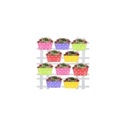 TrustBasket Dotted Oval Railing Planters (Magenta, Purple, Green, Red, Yellow)