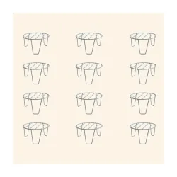 TrustBasket Eclips Plant Stands Ivory (Set of 12) | Premium Strong and Durable Flower Pot Stand for Home Garden, Outdoor Balcony Indoor Living Room Decor | Gamla Stand