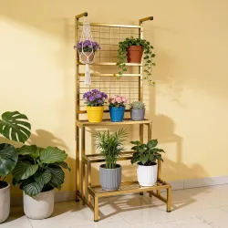 TrustBasket Premium Eden Plant Stand for Outdoor Balcony,Flower Pot Stand for Indoor Plants,Large Metal Planter Stand for indoor Living Room,Planters for home decor,Indoor & Outdoor Plants ,...