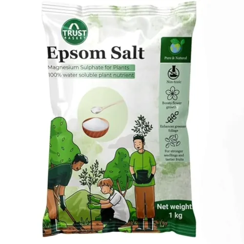 Image of TrustBasket Epsom Salt for plants (1 KG) | Contains Magnesium Sulfur | Water Soluble Plant Fertilizer | Prevents yellowi