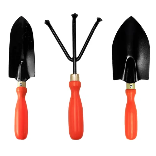 Image of TrustBasket Gardening Hand Tools Set - 3 Pcs Big and Small Trowel, Cultivator - Durable Garden Tools for Home Gardening 