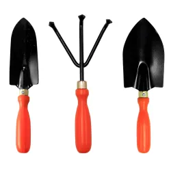 TrustBasket Gardening Hand Tools Set - 3 Pcs Big and Small Trowel, Cultivator - Durable Garden Tools for Home Gardening 