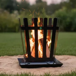 TrustBasket Throne Firepit | Metal Rustic Fire Pit for Garden & Balcony 18 inch | Portable Bonfire Pit Outdoor | Campfir