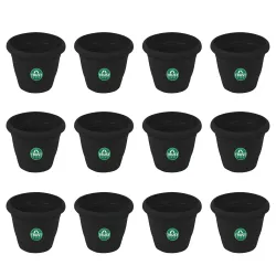 TrustBasket UV Treated Plastic Round Pot Set of 12