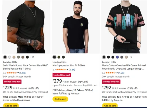 Image of London Hills tshirts for mens upto 80% off 
