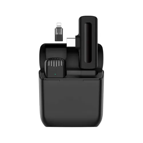 Image of T TECLUSIVE Wireless Lavalier Microphone Compatible for Type C iPhone | Wireless Mic with Charging Case | Active Noise C