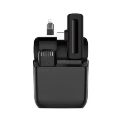 T TECLUSIVE Wireless Lavalier Microphone Compatible for Type C iPhone | Wireless Mic with Charging Case | Active Noise C