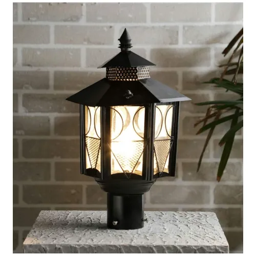 Image of tu casa Balck Metal Shade with Black Metal-Iron Base Gate Light
