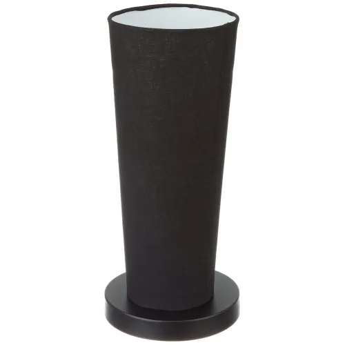 Image of tu casa Black Cotton Shade with Black Metal-Iron Base Table Lamp | Elegant Bedside & Desk Lamp for Bedroom, Living Room,