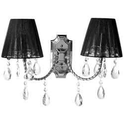 Tu Casa Chrome Crystal 2-Light Wall Lamp