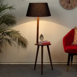tu casa Handcrafted Mango Wood Floor Lamp
