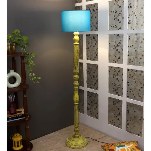 Image of tu casa Mango Wooden Floor Lamps