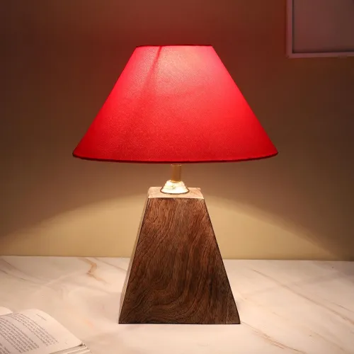 Image of tu casa Mangowood Pyramid Style Table Lamp 