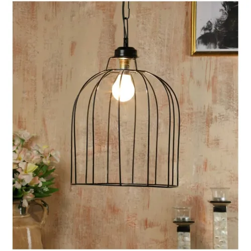 Image of Tu Casa Black Metal Pendant Hanging Lamp