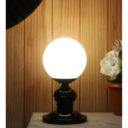 Image of Tu Casa Metal Table Lamp with Glass Shade