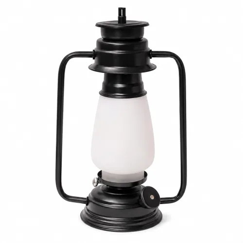 Image of tu casa Milky White Glass Shade with Black Metal-Iron Base Wall Lantern Light